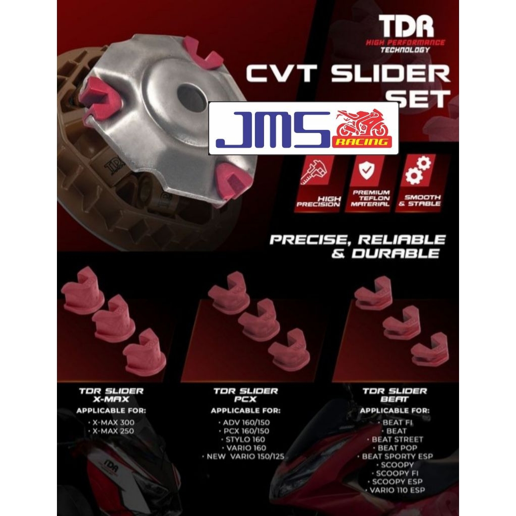 karet slider pulley rumah roller tdr racing pcx150 adv160 vario160 vario125 vario150 beat deluxe gen