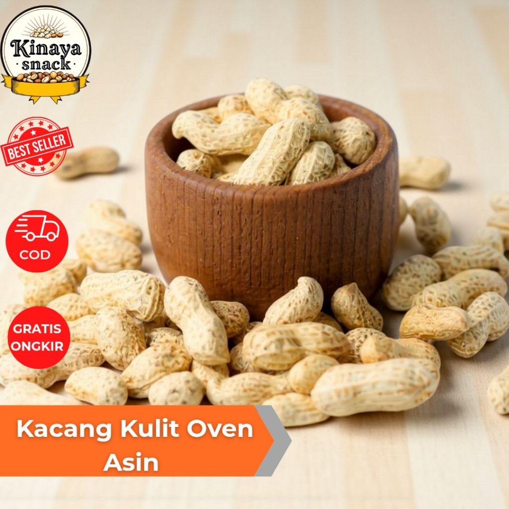 

Kacang Kulit Oven 250 gram- 1kg / Kacang Kulit Asin Gurih Cemilan Snack Kacang