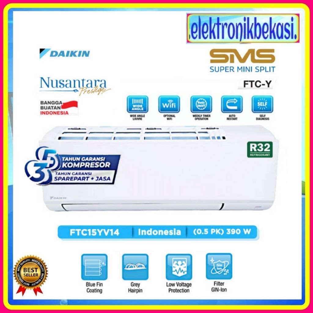 AC DAIKIN FTC  25 YV 14 / AC DAIKIN INDONESIA 1 PK FTC 25YV14 / DAIKIN FTC25YV14 INDONESIA 1PK
