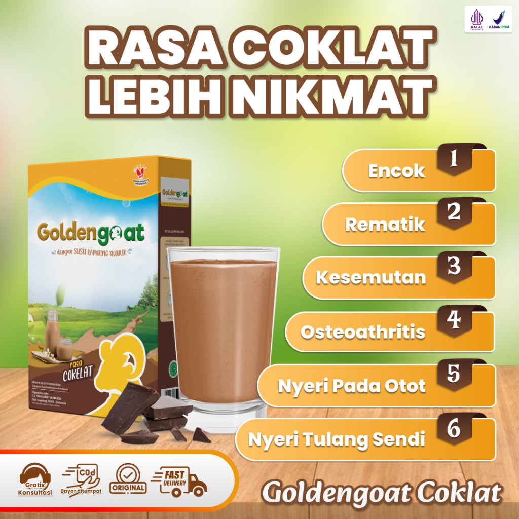 

GOLDEN GOAT Susu Etawa Bubuk Susu Kambing Pilihan Keluarga 200gr