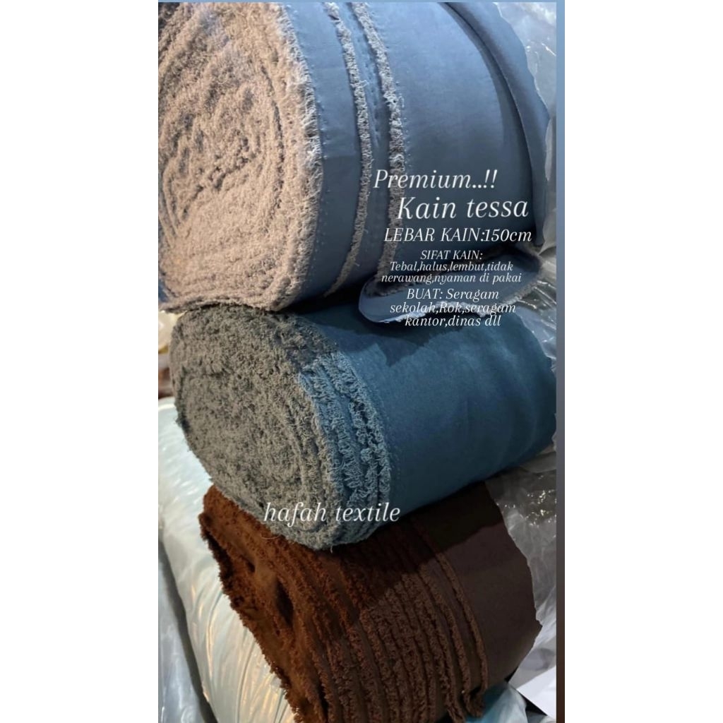 KAIN TESSA ARAHAN SERAGAM SEKOLAH, KAIN TESSA TER MURAH, KAIN POLOSAN SERAGAM, KAIN POLOS CELANA, KA
