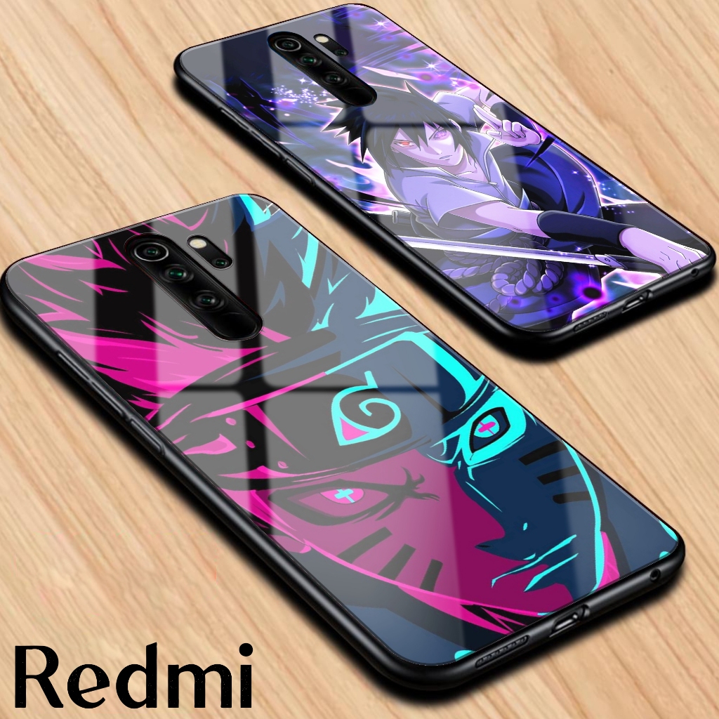 Softcase Glass Terbaru Redmi Note 8 8 Pro Camera Protect Case Redmi Note 8 8 Pro Motif NARUTO
