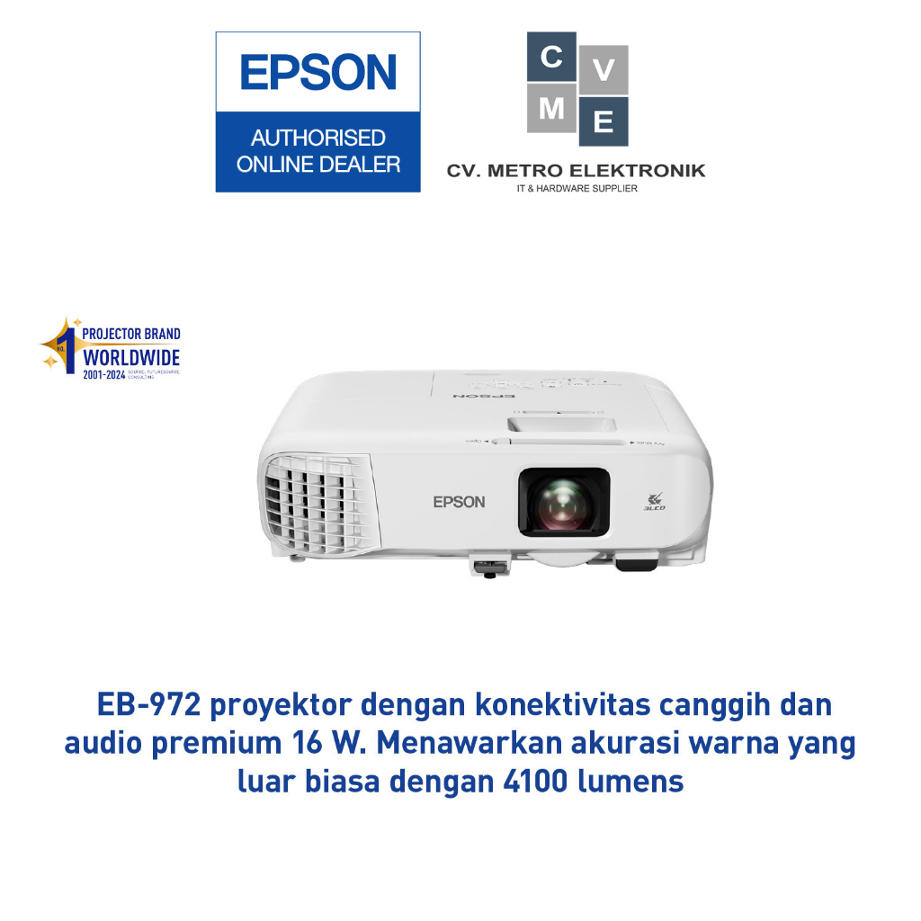 Proyektor EPSON EB-972 EPSON EB972 EPSON EB 972 Garansi Resmi