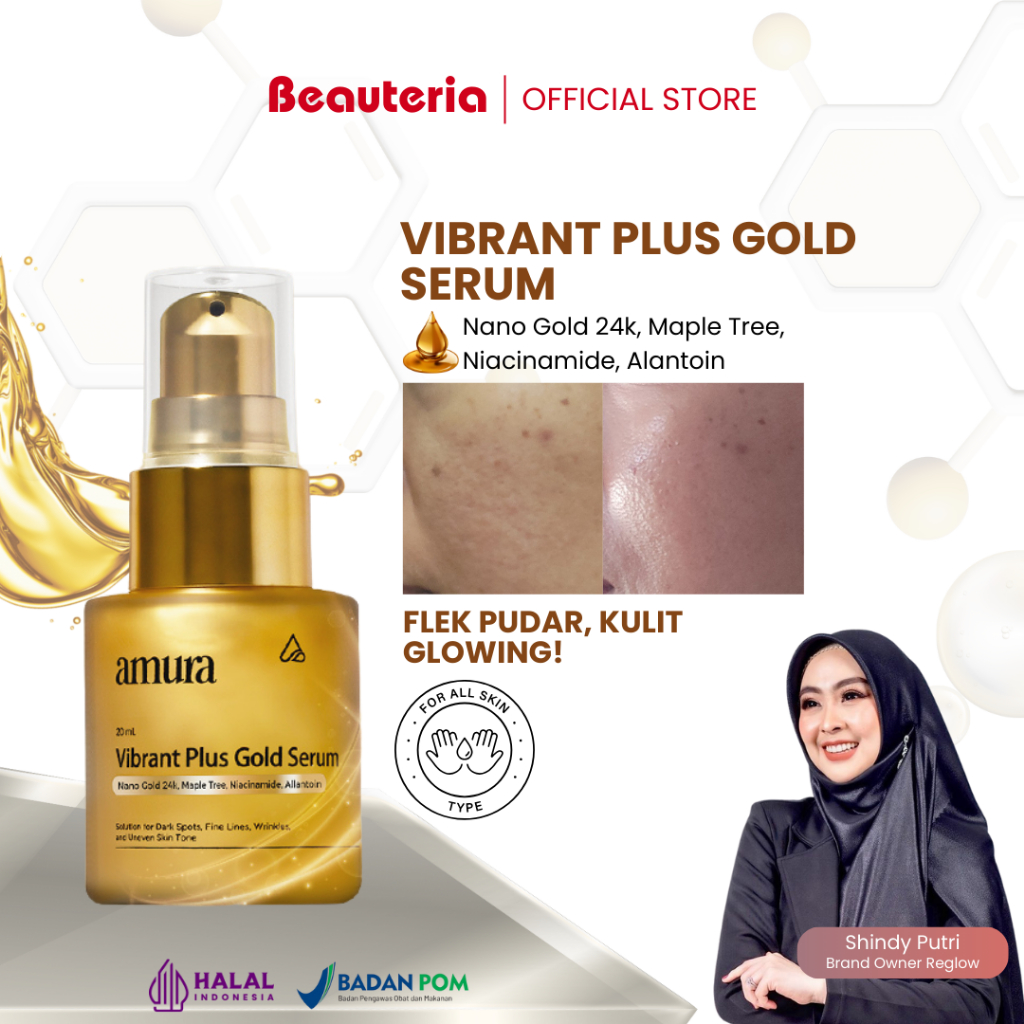 Amura Gold Serum Skincare Perawatan Kulit Wajah Kusam dan Flek Hitam Official