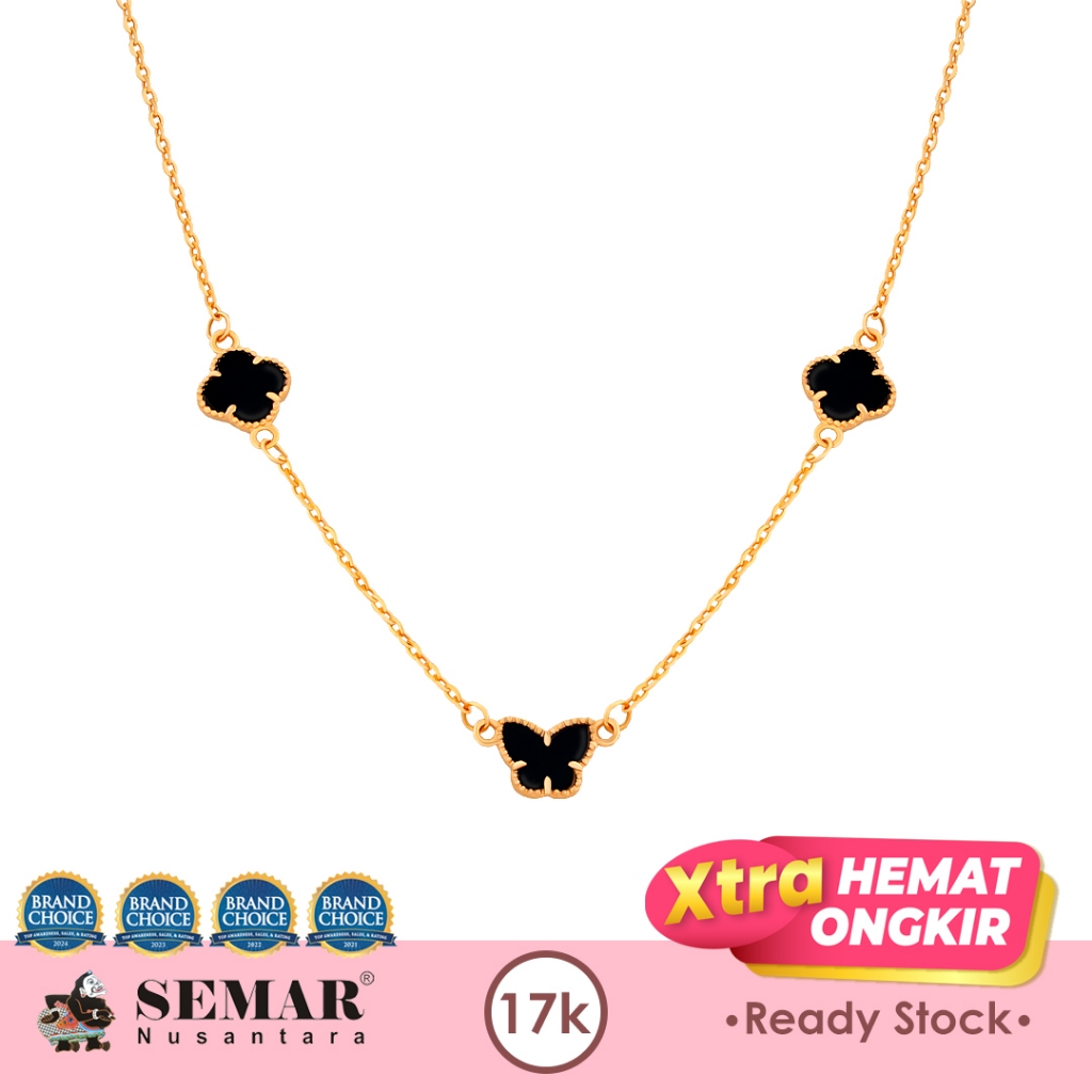 Kalung Emas Black Clover Butterfly Gold 17K Semar Nusantara