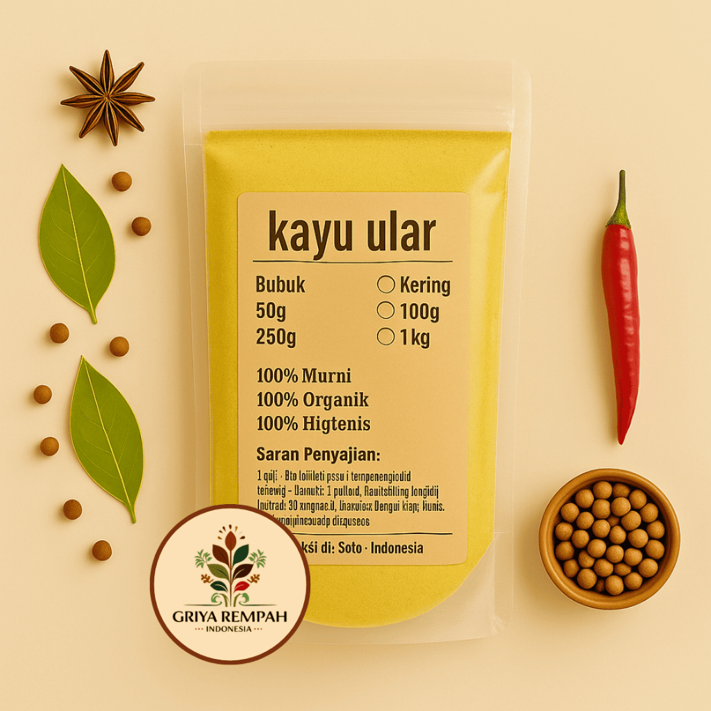 

KAYU ULAR BUBUK 250 GRAM – Bidara Laut Widoro Putih Ramuan Rempah Herbal Kering Alami Kaya Manfaat untuk Kesehatan Simplisia Strychnos lucida