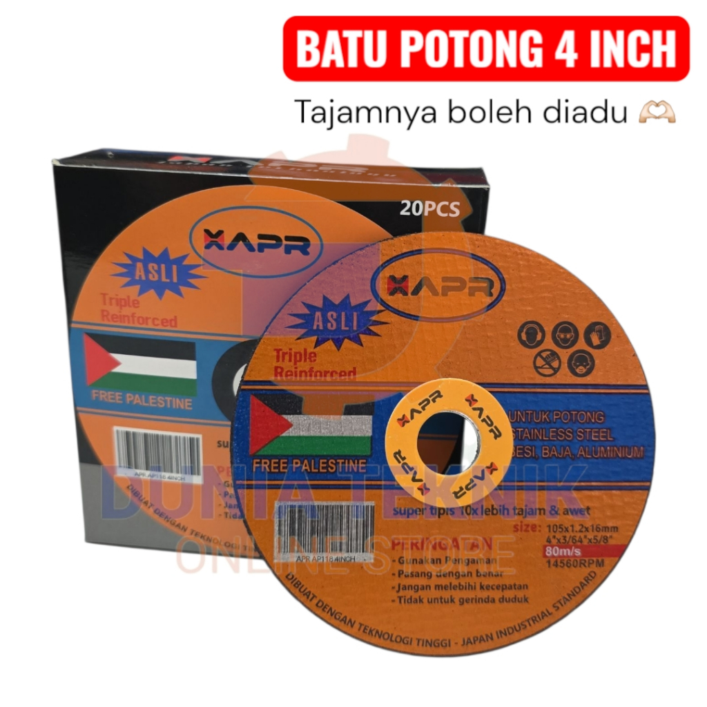 XAPR AP118 Batu Potong Mata Gerinda Resibon 4" inch WD 1 Pcs (1 kotak isi 20)