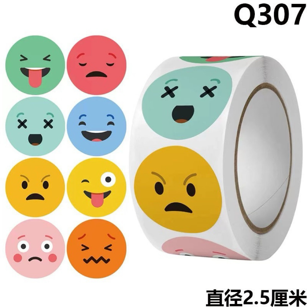 

500 PCS Sticker Gulung Emotikon Emoticon Sticker Roll