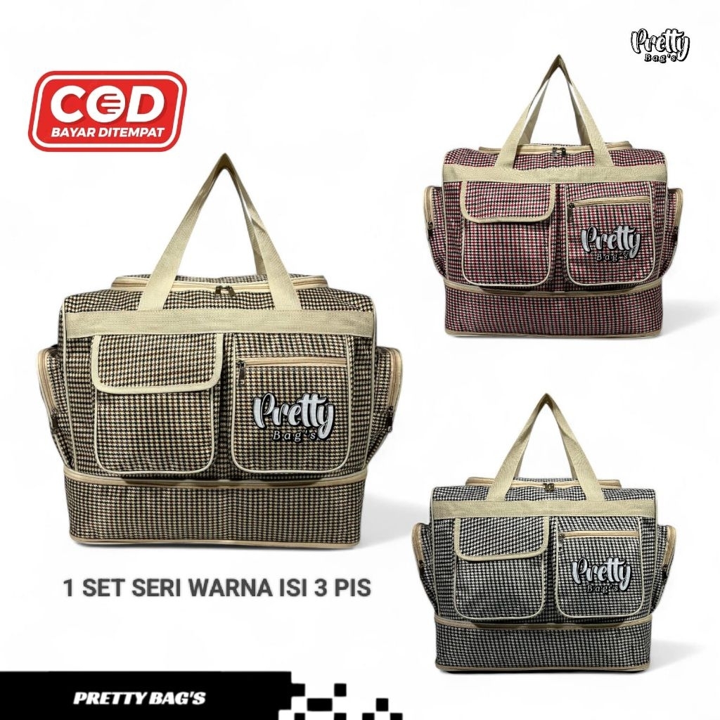 1 Set Seri Warna Isi 3 Pis Tas Pakaian Untuk Bepergian / Tas Travelbag PRETTY BAG'S / Tas Pakaian Un