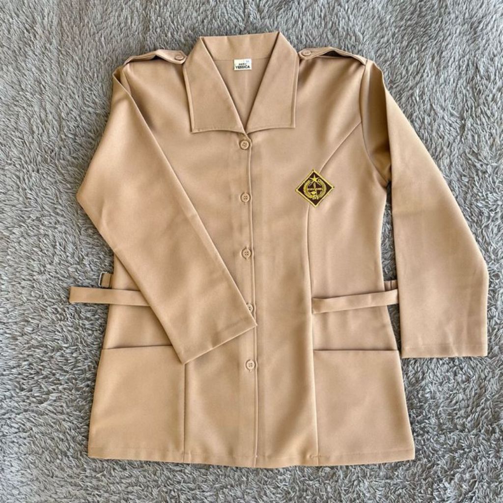 (Harga Terjangkau) Baju Pramuka Perempuan SMA kantong atas dan bawah Premium Quality