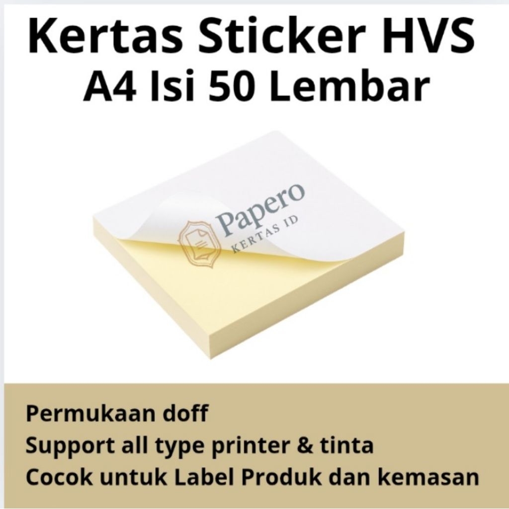 

Sticker HVS A4 Isi 50 Lembar untuk Printer – Kertas Stiker Print Sendiri Inkjet Laser | Cocok Untuk Label dan Sticker Nama