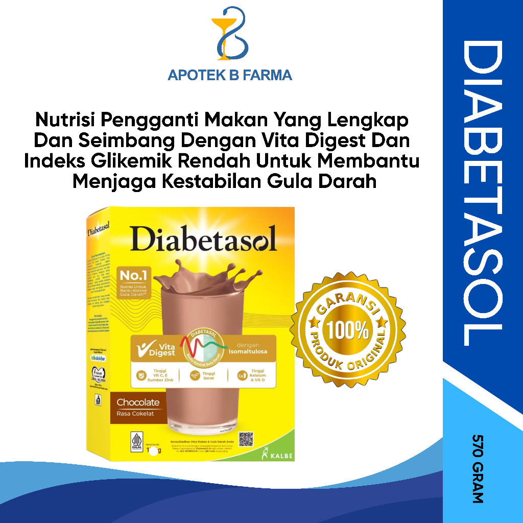 

DIABETASOL COKLAT 570 G BEBAS GULA.