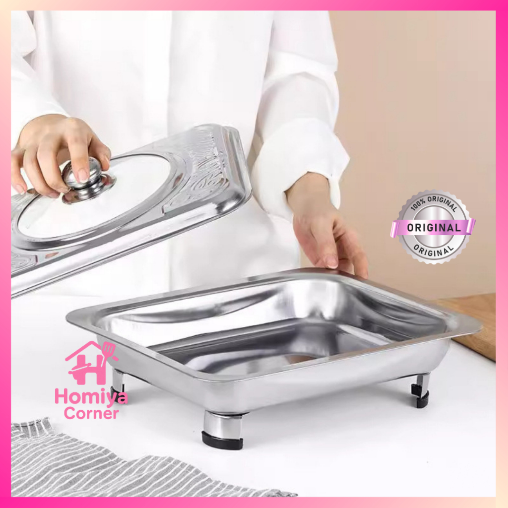 Homiya Corner - Prasmanan Stainless Steel Chafing Dish Mewah Kedalaman 4cm 2288