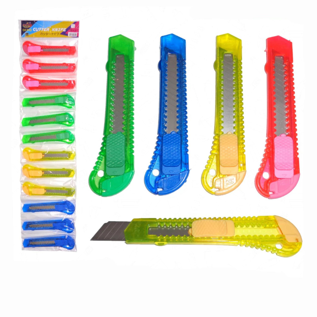 

Cutter Transparan Warna L 500 Cutter Plastik Besar Warna Campur Bening Butek Doff