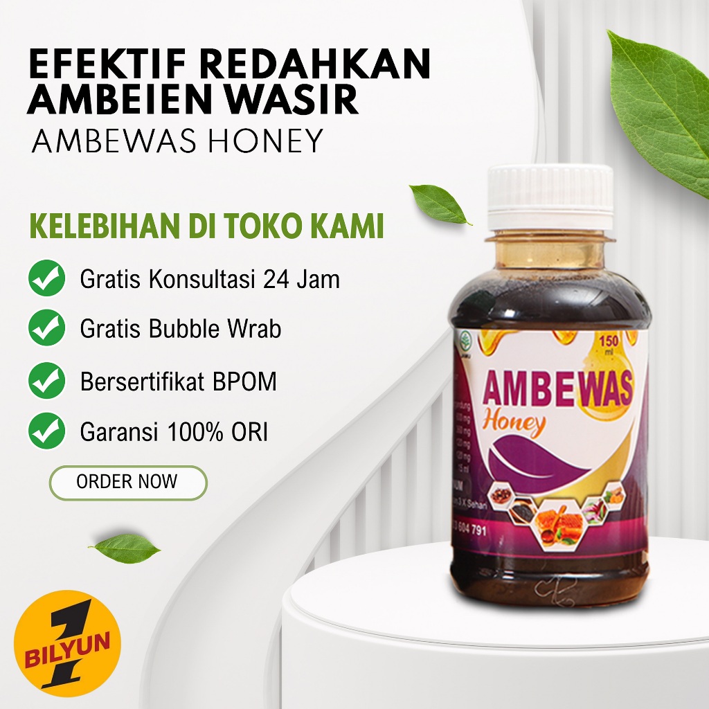 MADU AMBEIEN PALING AMPUH Ambewas Honey Mengatasi Ambeien Berdarah Sembelit Original BPOM