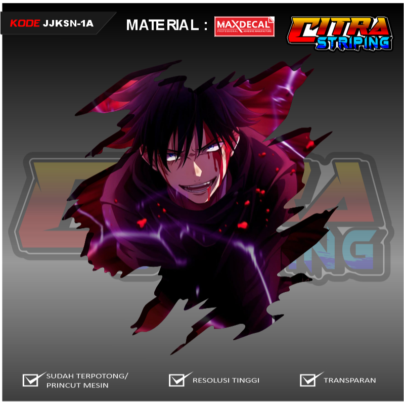 

Sticker JUJUTSU KAISEN Stiker Sudah Printcut Siap Tempel TAHAN AIR KODE JJKSN
