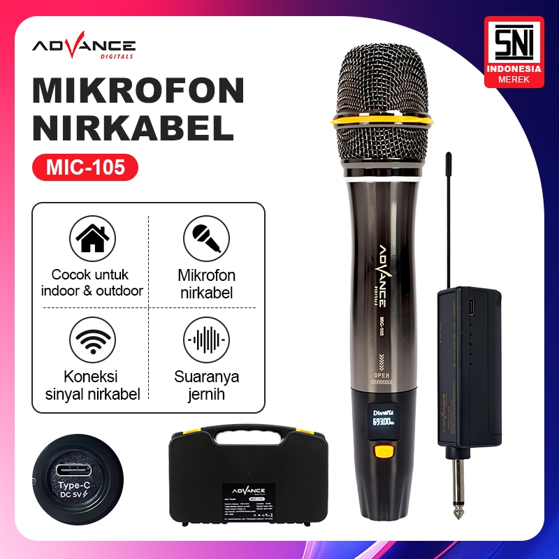 Advance Mic Wireless  MIC-105 Single Mic / Mic Wireless Advance 105 Single Mic ORI