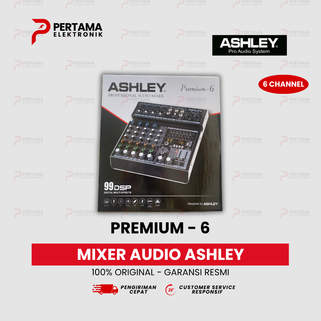 Mixer Audio ASHLEY PREMIUM 6 Reverb 99 DSP 6 Channel USB Bluetooth