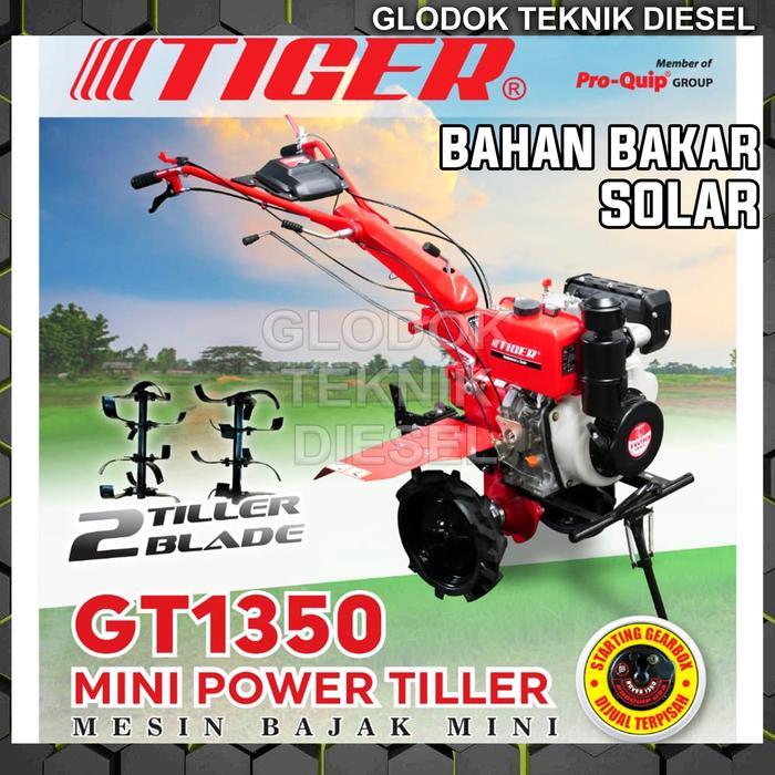 TIGER Mesin Traktor Bajak Sawah Solar Mini Power Tiller GT 1350 ORI