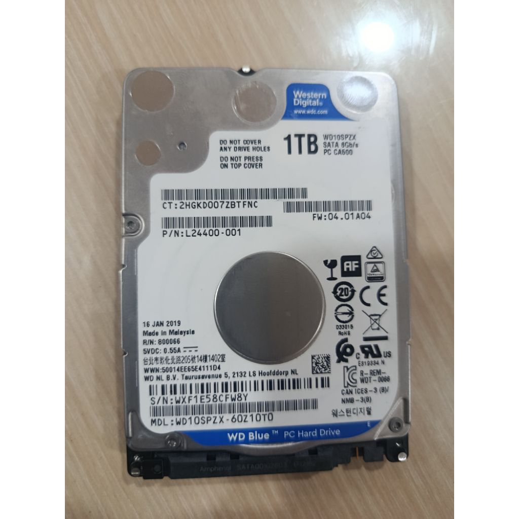Hardisk Laptop 1TB WD Blue Sata 2,5 HDD (Second)