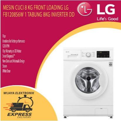 LG FB1208S6W MESIN CUCI 8 KgG FRONT LOADING 8KG INVERTER DD