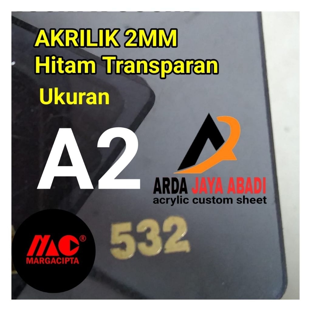 

akrilik 2mm hitam transparan A2 akrilik lembaran marga cipta warna riben