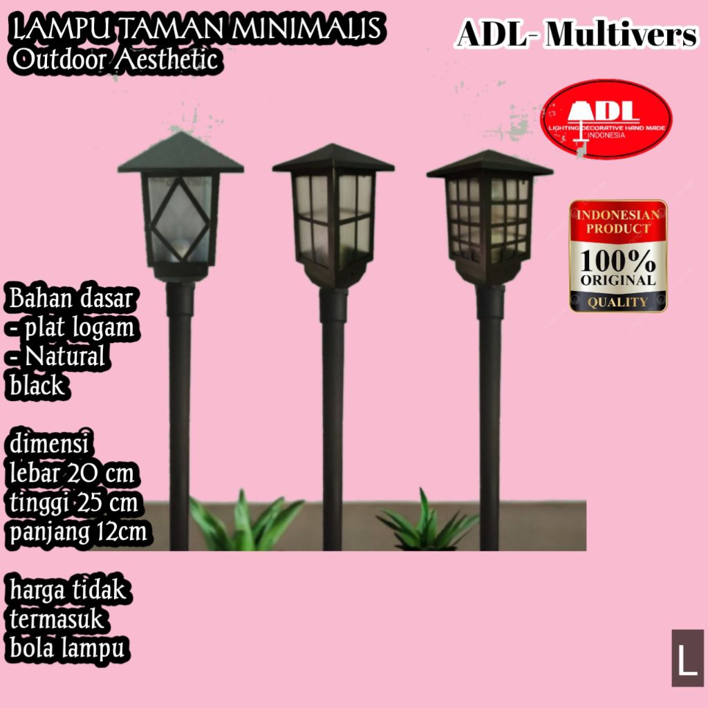 lampu taman Tiang besi bulat