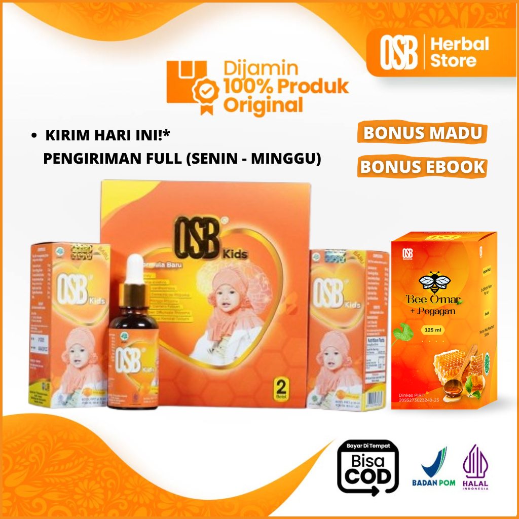 OSB Kids Vitamin Otak Anak, Paket Agen Order 10 Paket OSB Kids Sirup, Madu 100% Original