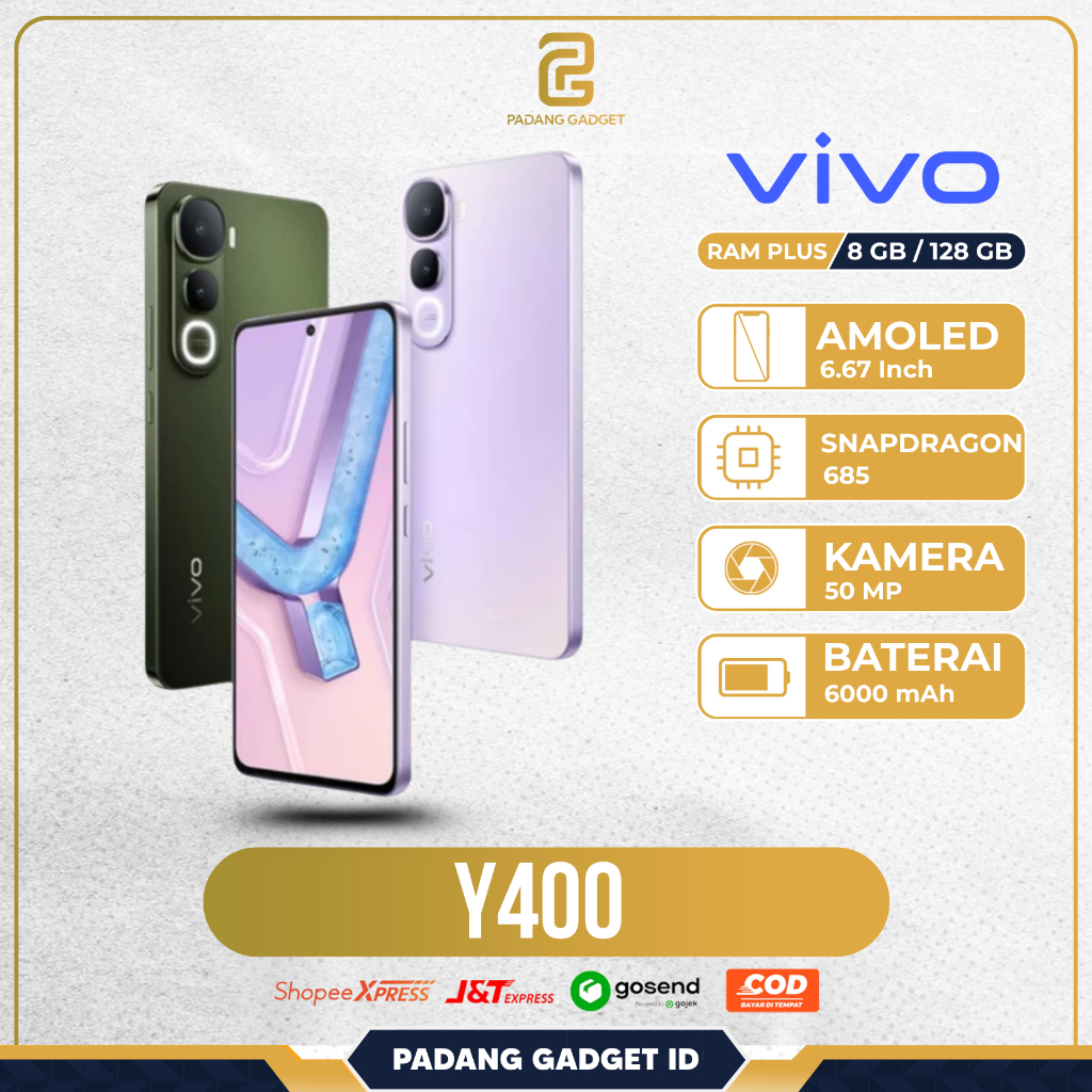VIVO Y400 8/128 | 8/256 HP Murah Smartphone Tahan Air Tahan Banting Garansi Resmi