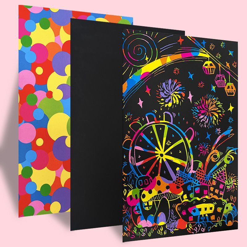 

Buku Sketsa Warna-warni Kertas tulis Gores Ganbar DIY Scratch Book Grafiti Paper Note Black Cardboard Mini Hadiah Alat Tulis Mainan Edukasi Anak