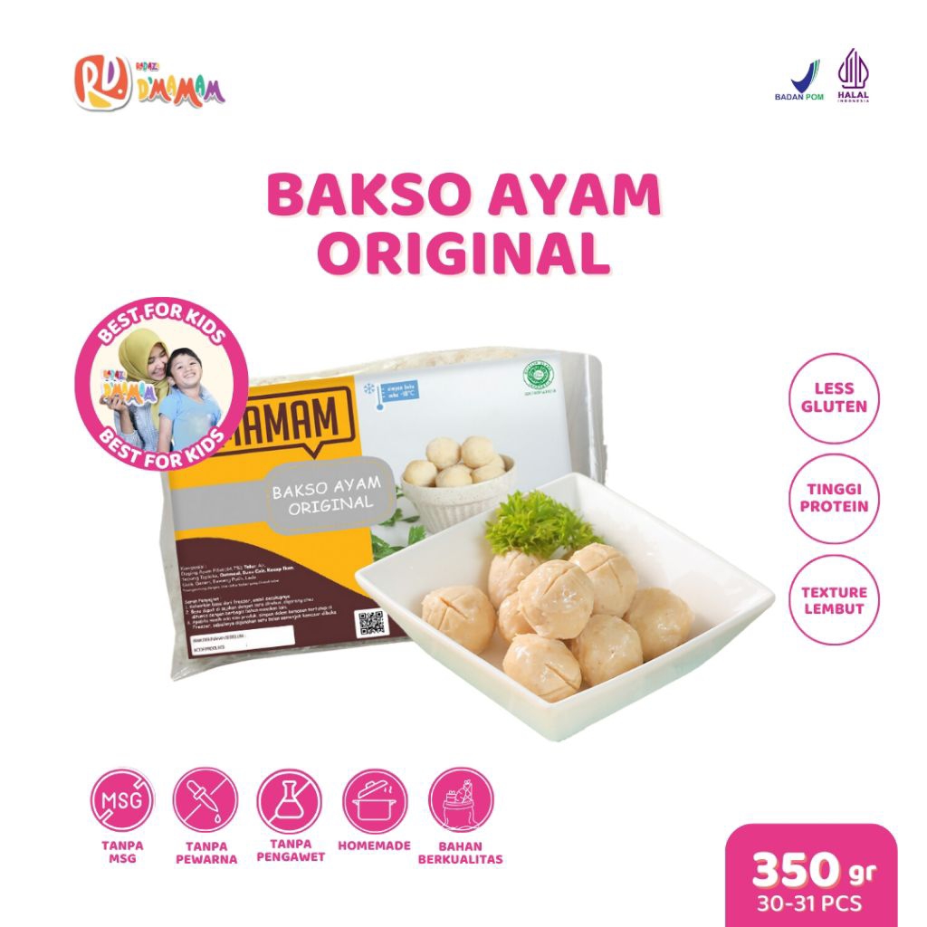

DMAMAM Solo Bakso Ayam Original 350g Homemade Anak MPASI Non MSG BPOM HALAL