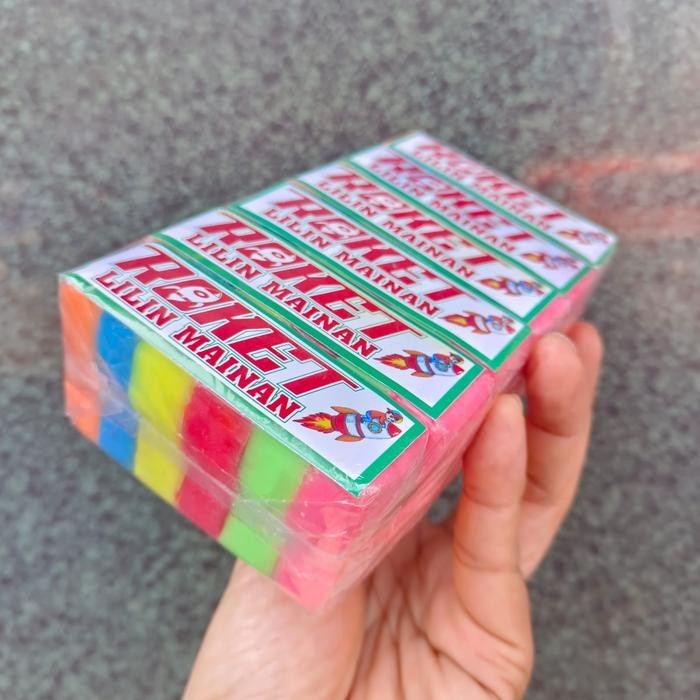 Harga Grosir 12x6pc Lilin Mainan Plastisin Malam DIY Merk Roket Mainan Edukasi Anak Jadul Sensory