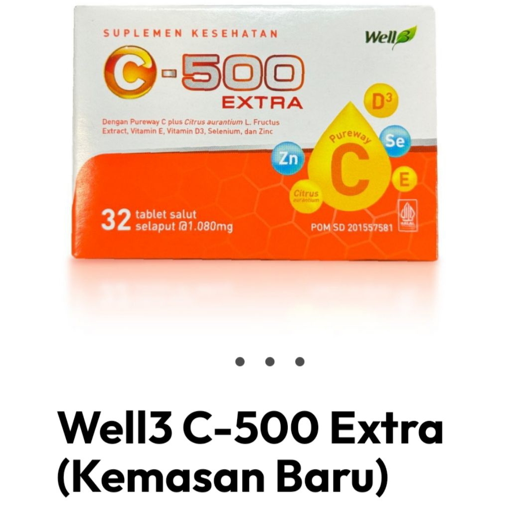 Multi Vitamin C-500 Extra, kombinasi dari 6 bahan aktif yang terbukti mampu meningkatkan sistem keke
