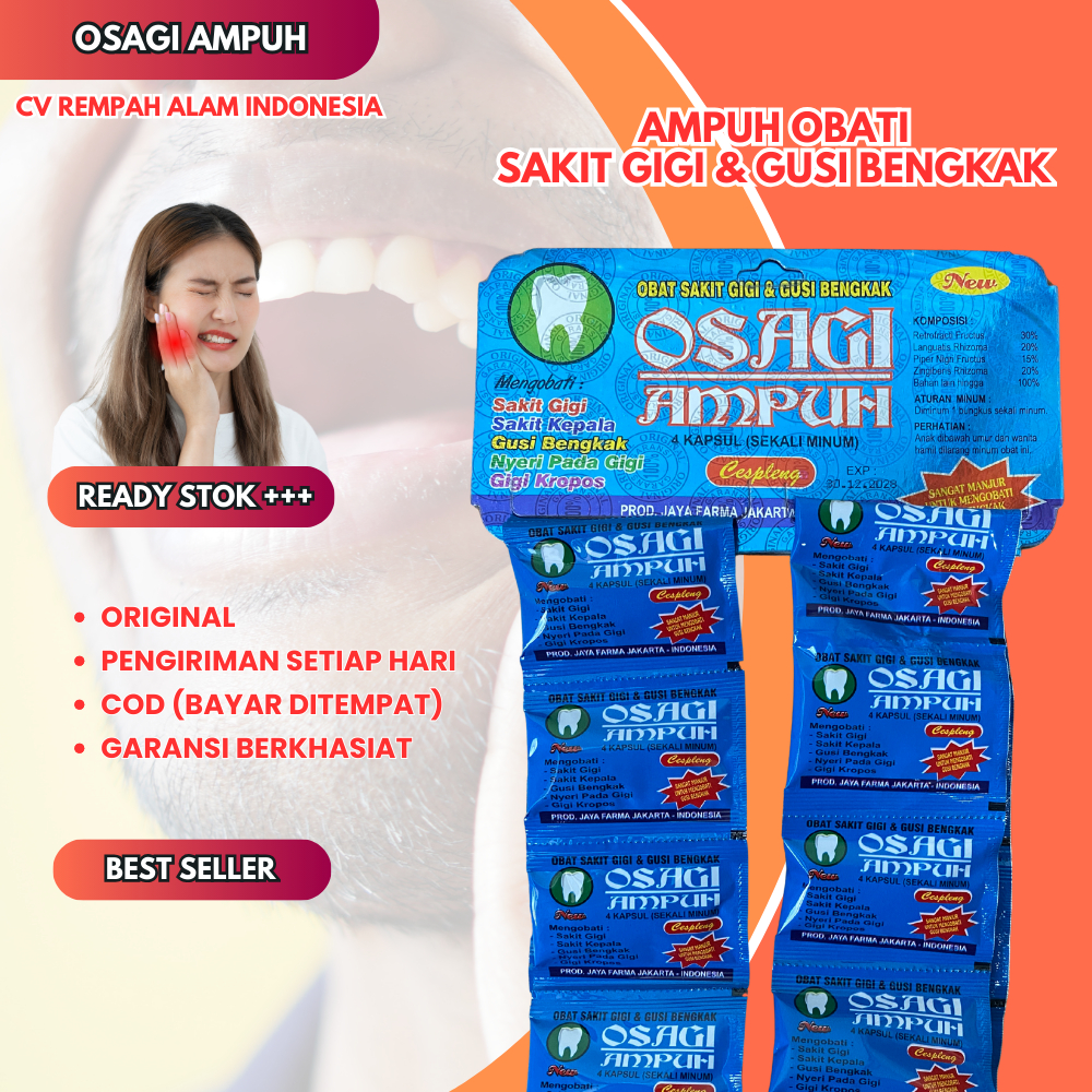 Kapsul Osagi Ampuh Obat Sakit Gigi Gusi Bengkak Original