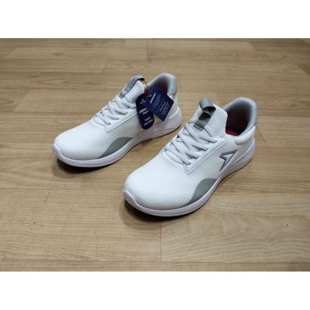 Slip On Wanita Bata Power Terbaru Sepatu Sneakers Tanpa Tali Bahan Rajut Awet Warna Putih