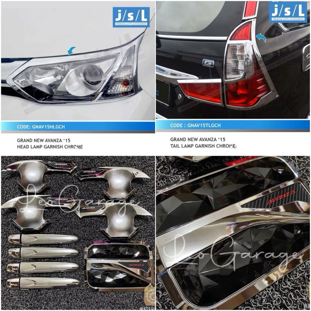 GRAND AVANZA XENIA 2015 2016 2017 2018 PAKET GARNISH DEPAN BELAKANG HEAD TAIL LAMP OUTER MANGKOK HAN