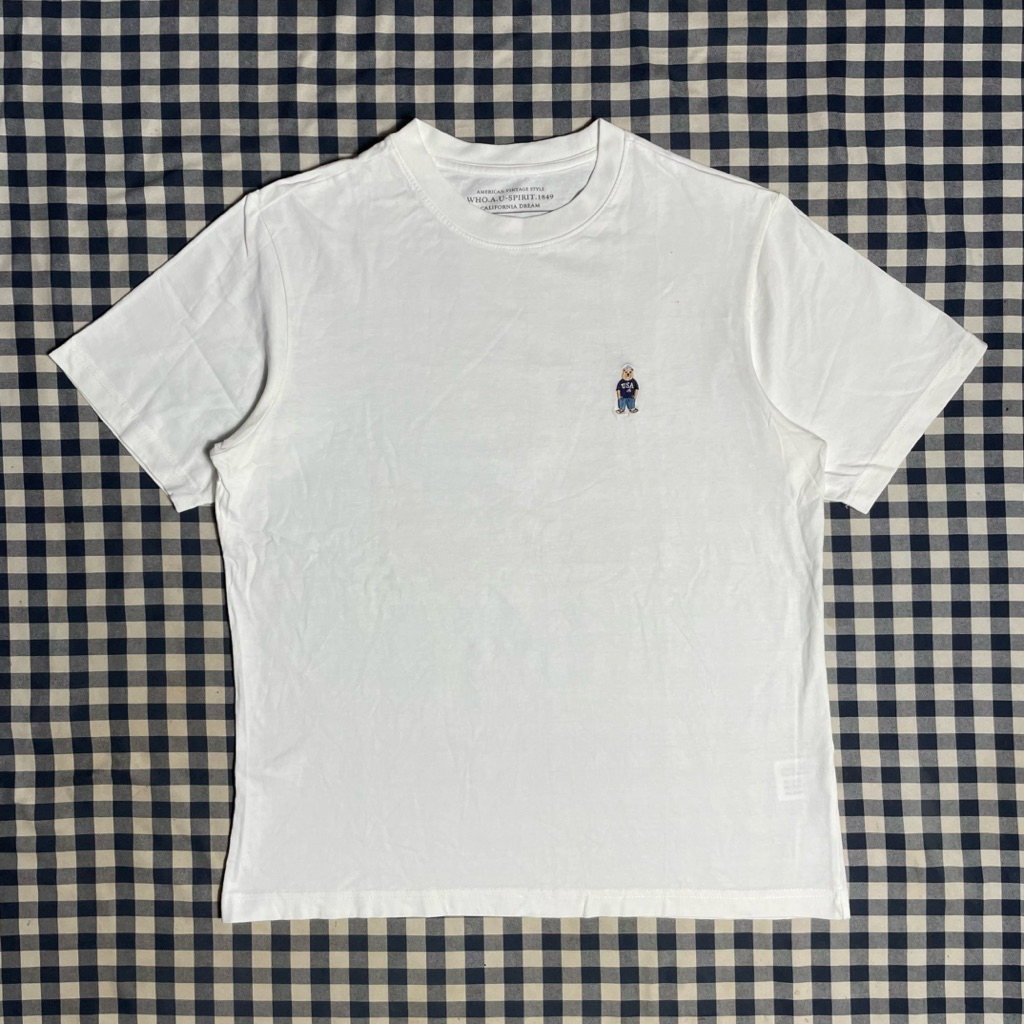 T-Shirt / Baju Kaos Basic WHO.A.U SPIRIT size M warna putih