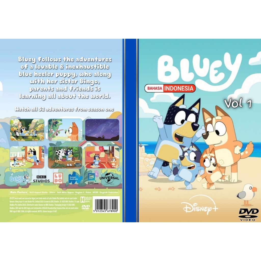 DVD BLUEY BAHASA INDONESIA VOL 1 - DVD HIBURAN ANAK ANAK TERPOPULER