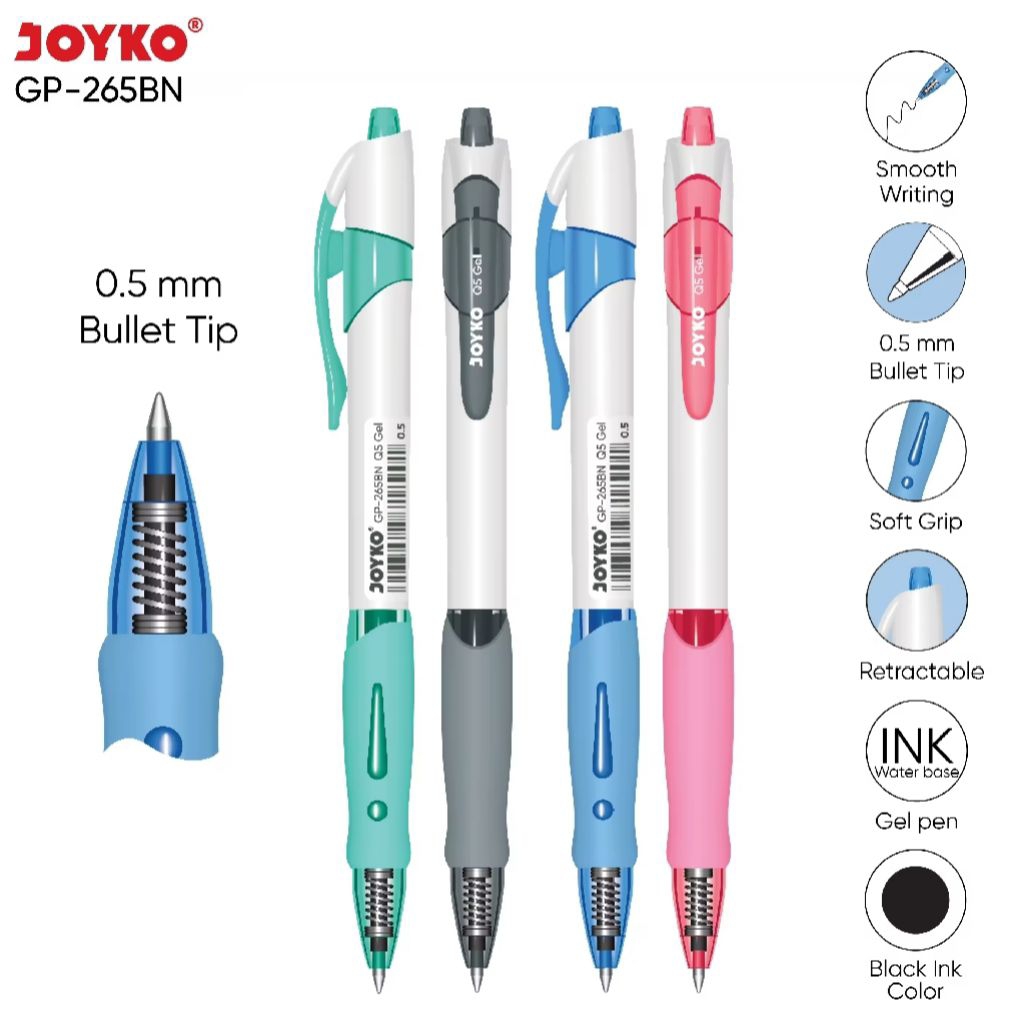 

1 Pak Pulpen Joyko Q5 GP-265BN Isi 12 Pcs HITAM