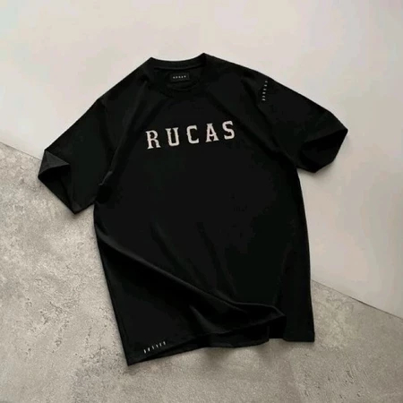 Kaos RUCAS The Initial Hand Stitch Black Tee / Kaos RUCAS