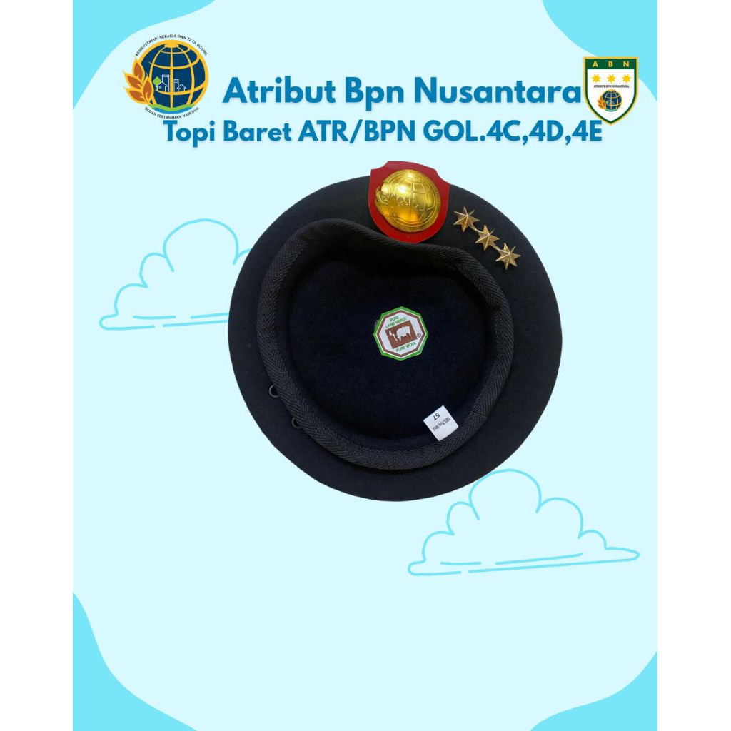 TOPI BARET Kementerian ATR/BPN Atribut Bpn Nusantara