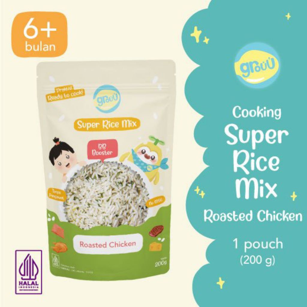 

GROUU - Super Rice Milk Berad MPASI BB Booster Rice Nasi Instan - 200gr - No MSG