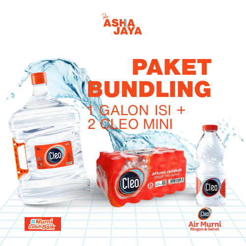

[READY STOCK] Paket Bundling Air Minum Cleo Galon 19L + Cleo Mini 220ml 2 Pack / Cleo Botol Mini