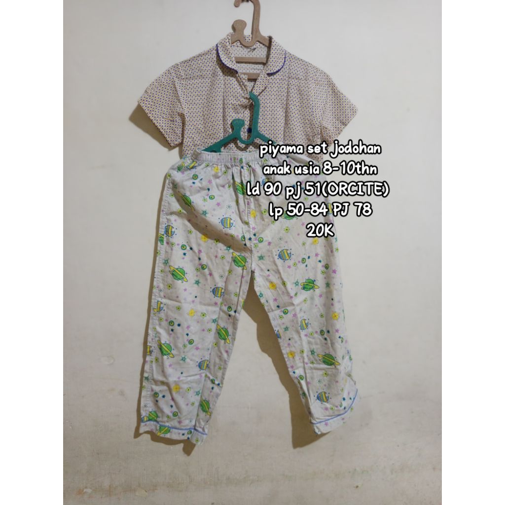 piyama set jodohan anak 8-10th katun brand 20k/preloved/pl by RH