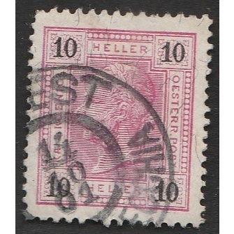 

A 11609 SATU BUAH PRANGKO KUNO KLASIK KEKAISARAN AUSTRIA NOMINAL 10 HELLER TEMA KING FRANS JOSEF DENGAN KONDISI ADA CAP 14 OKTOBER 1901