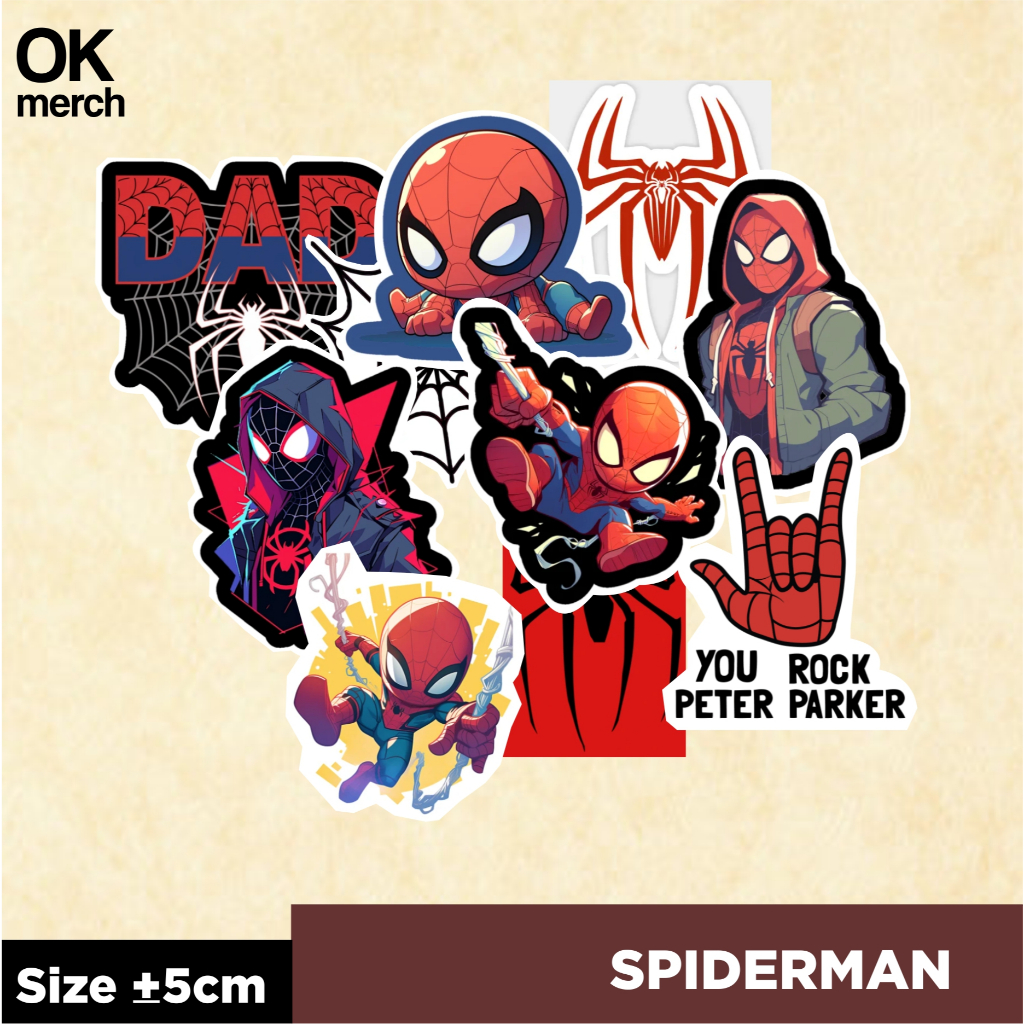 

Spiderman - Sticker Indoor Vinyl Die Cut Laminasi - Stiker Laptop Handphone Buku Superhero