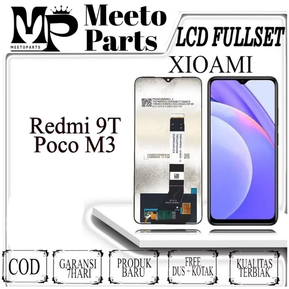 LCD TOUCHSCREEN KOMPATIBEL REDMI 9T/POCO M3 ORIGINAL 100% Fullset  Layar HP + Bonus Bubble Wrap