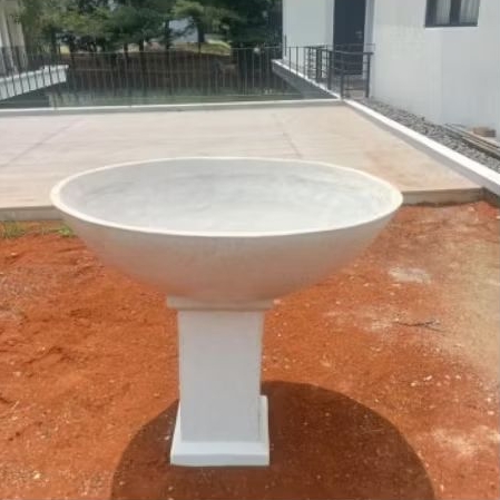 Pot teraso teratai diameter 100CM / pot teratai granit + pilar tinggi 60 cm