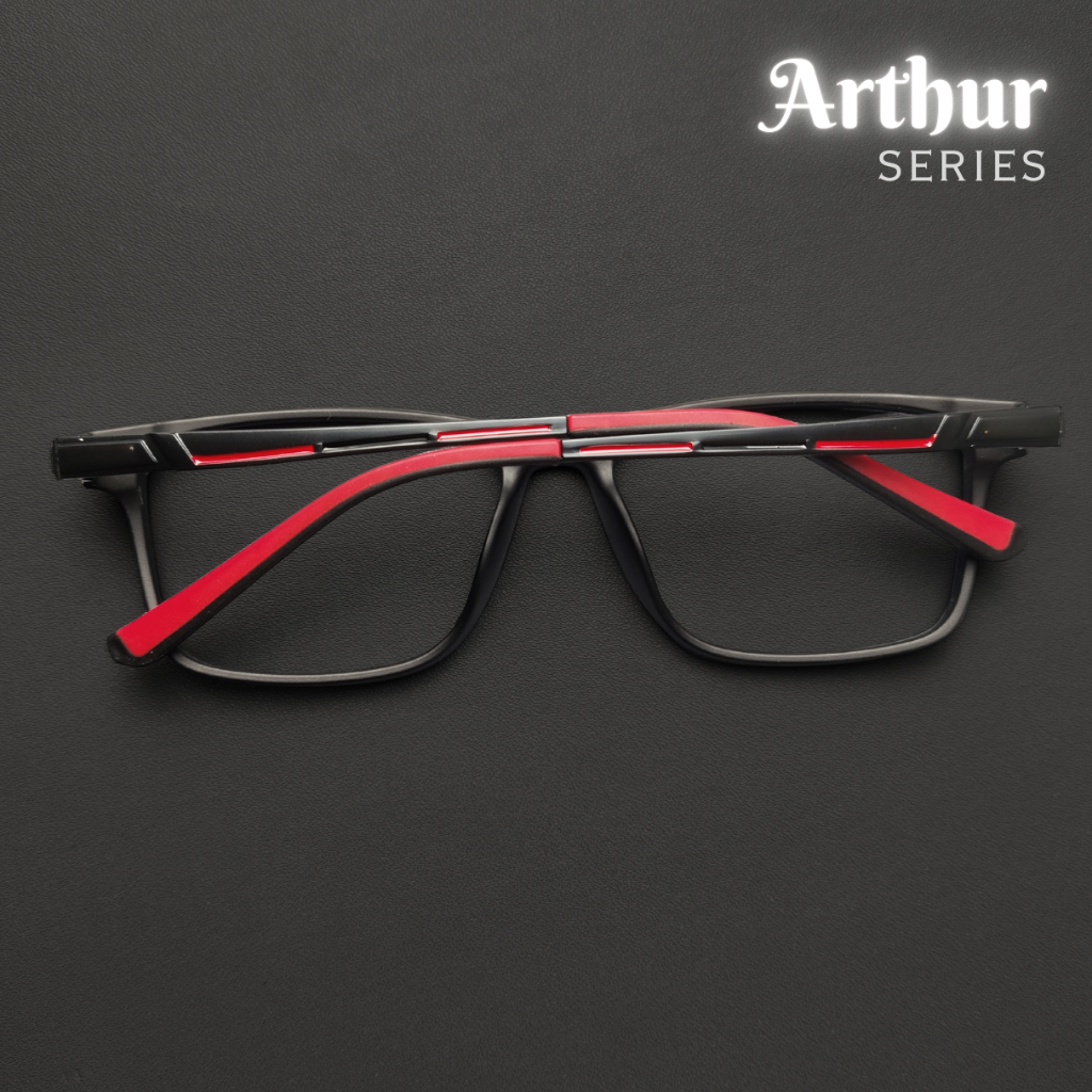 Kacamata Metal Kotak Kokoh Nosepadless Engsel Pegas Standar Pria EYEZEE - ARTHUR