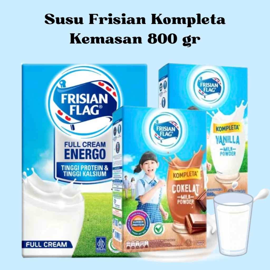

Susu Frisian Flag Kompleta 800 gr - Coklat - Vanila - Full Cream - Jaga Kesehatan Tulang - Tinggi Protein